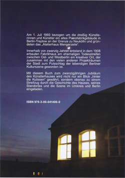 Abbildung des Buches,Berliner Künstlerhäuser
        20 Jahre Atelierhaus Mengerzeile 1993 bis 2013